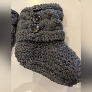 Cozy Slippers Knit Wool  Booties  7" Long Sz 11.5